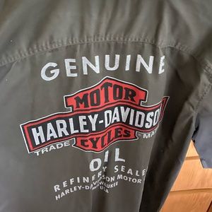 Harley Davidson Olive Green Button Down S/S